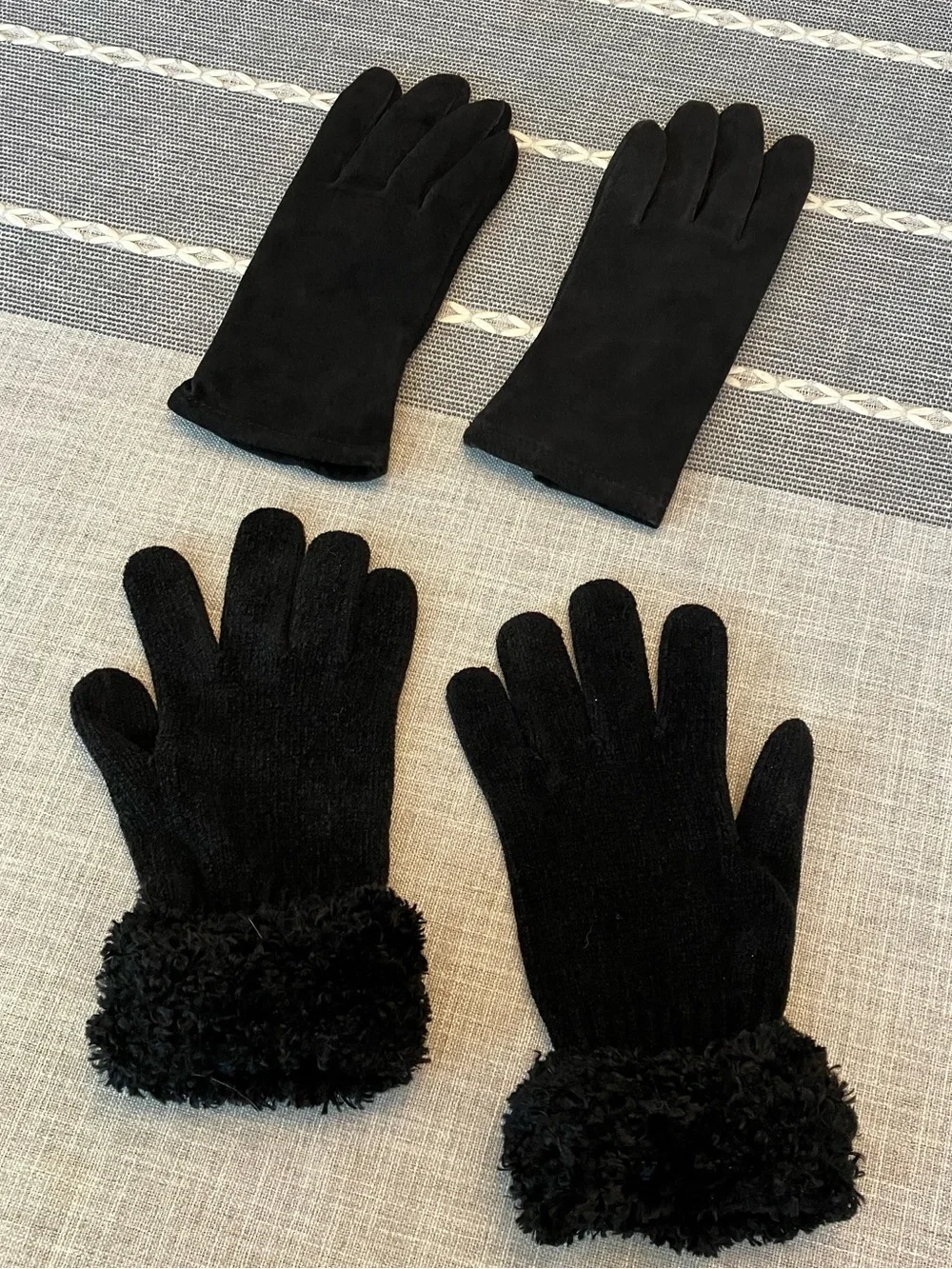 2 pair women’s chic black gloves